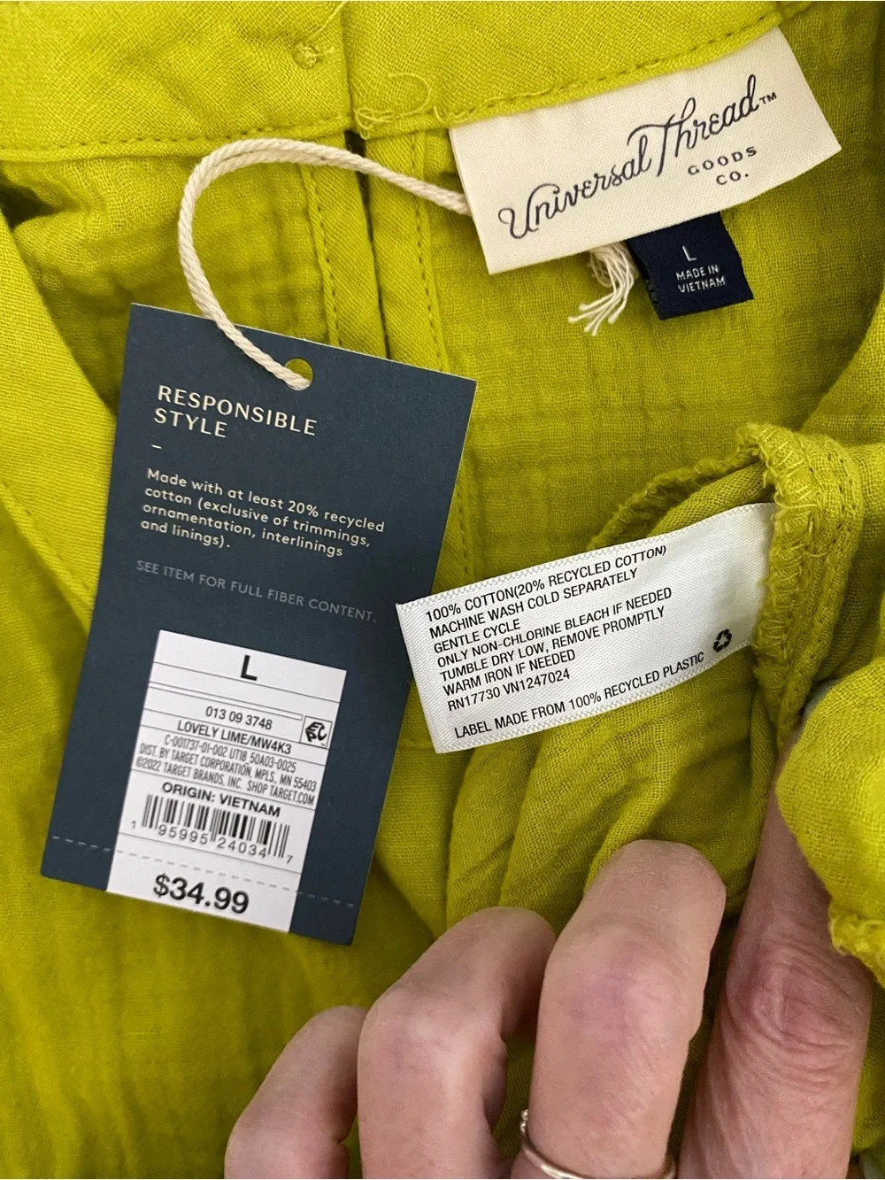 NWT Universal Thread Bright Lime Flutter Sleeve Maxi Dress